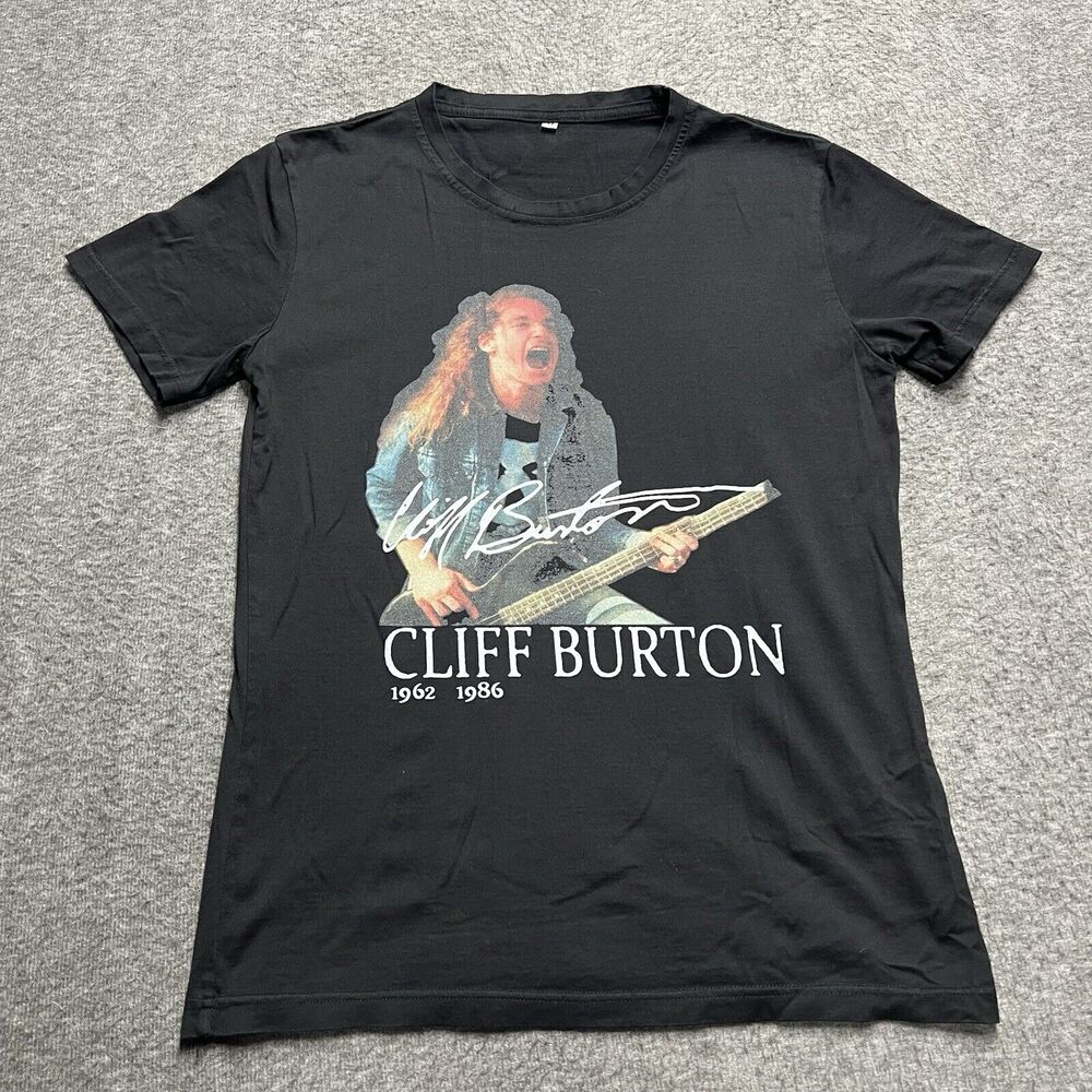 Cliff Burton T Shirt Men's Size Medium Black Metallica Graphic Print
